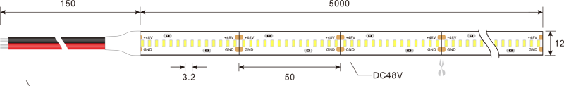 3014 280leds 48v led strip lights διάσταση