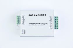 مضخم RGB (إصدار من الألومنيوم) لشريط إضاءة RGB LED بجهد 12 فولت