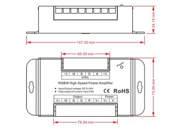External Dimension 600x442 - LED Strip Lights Application Guide