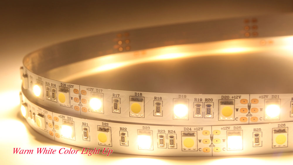 warna putih hangat menyala - CCT Adjustable LED Strip Light