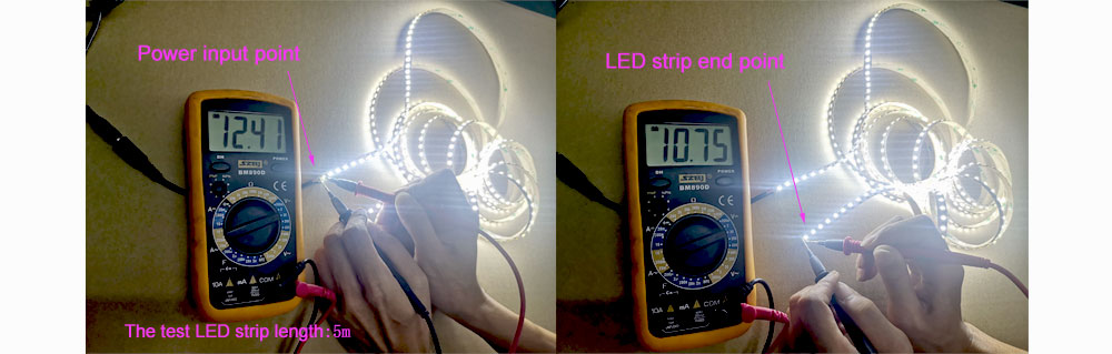 led strip lights first and end voltage Compare - LED Strip Lights Application Guide