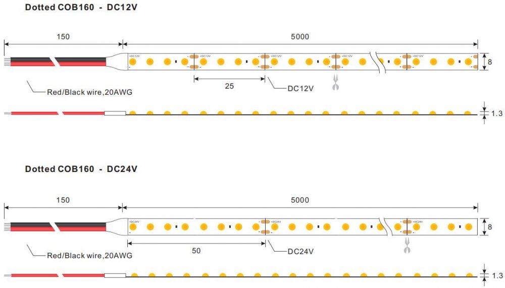 Doted Led New Dotted COB LED Strip Lights - DERUN LED