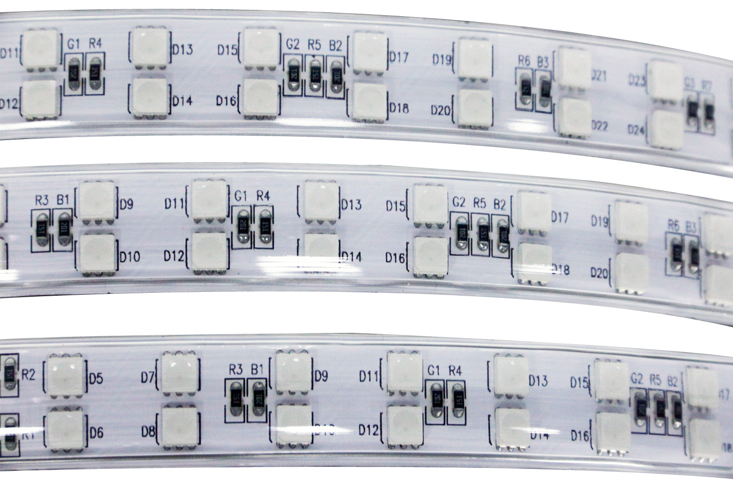 صف مزدوج rgb 230v شريط ضوء led 4 - أضواء شريط LED عالية الجهد بشهادة ETL