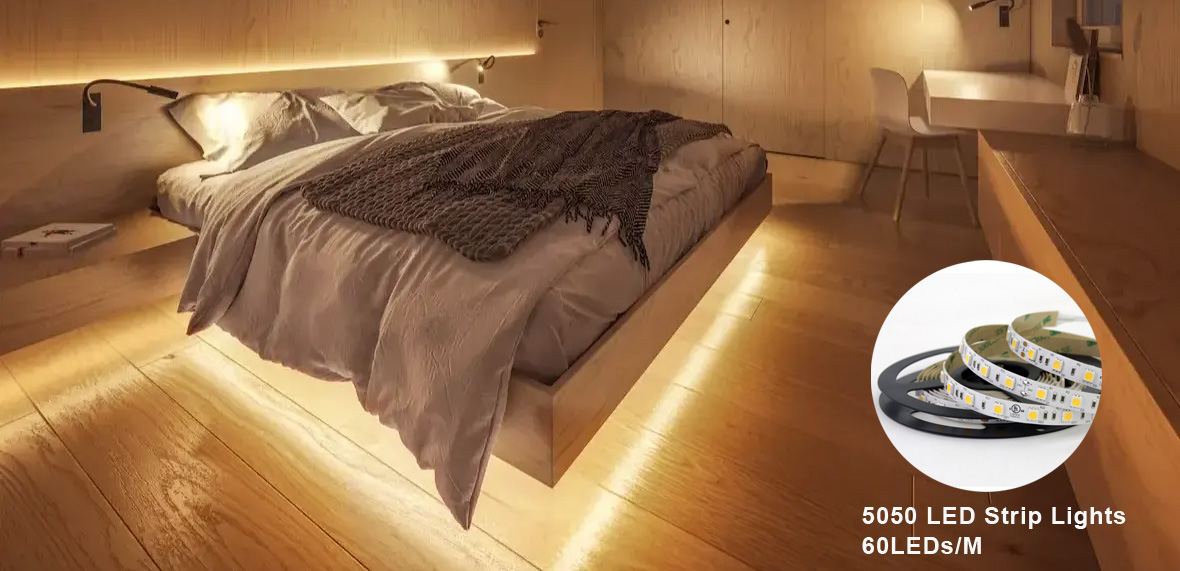 רעיונות ליישום תאורת רצועת לד לחדר שינה 1 - מדריך ליישום רצועת LED