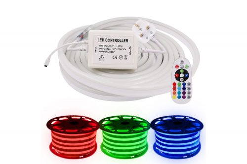 CE RoHS AC110V~240V RGB צבע ניאון LED רצועת אורות 50 מטר