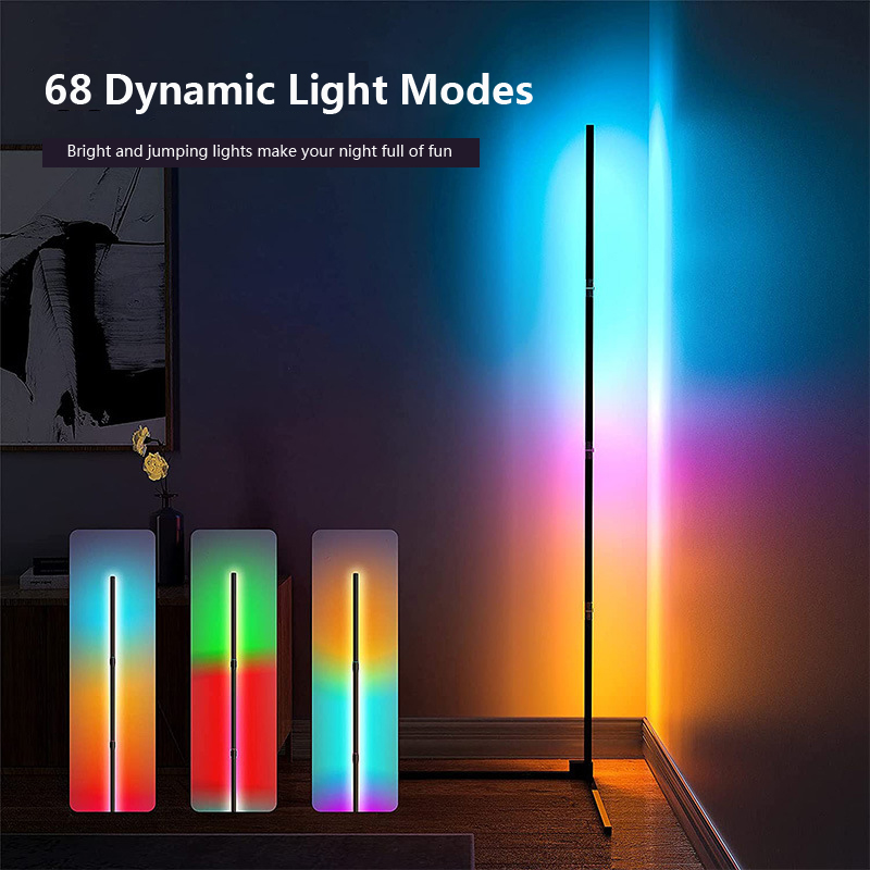 RGB LED Floor Tripod Corner Stand Light مع التطبيق أو التحكم في الموسيقى عن بعد لتزيين غرفة المعيشة 2 - أضواء شريط LED قابلة للعنونة