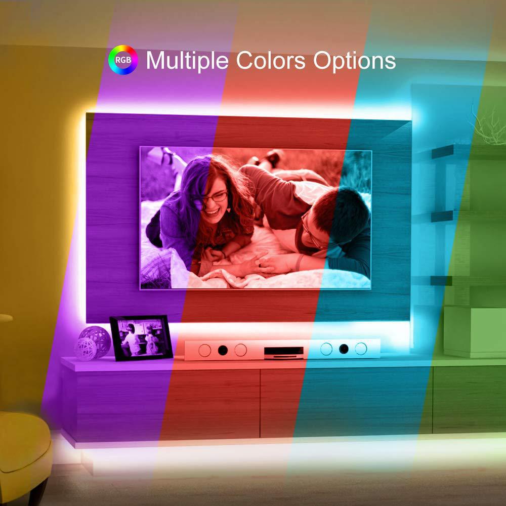 طقم شريط إضاءة LED ذكي RGB مقاوم للماء عبر التحكم في الموسيقى للتطبيق لإضاءة المنزل الذكي 5 - مجموعة شريط إضاءة LED RGB
