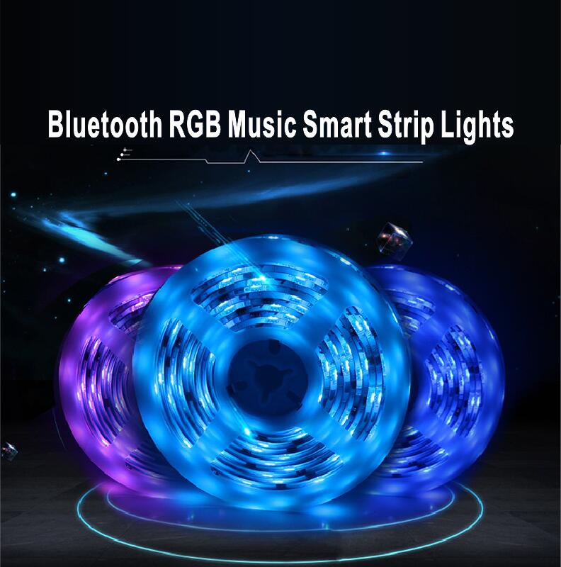 مجموعة شريط إضاءة LED ذكي RGB مقاوم للماء عبر التحكم في الموسيقى للتطبيق لإضاءة المنزل الذكي 7 - مجموعة شريط إضاءة LED RGB