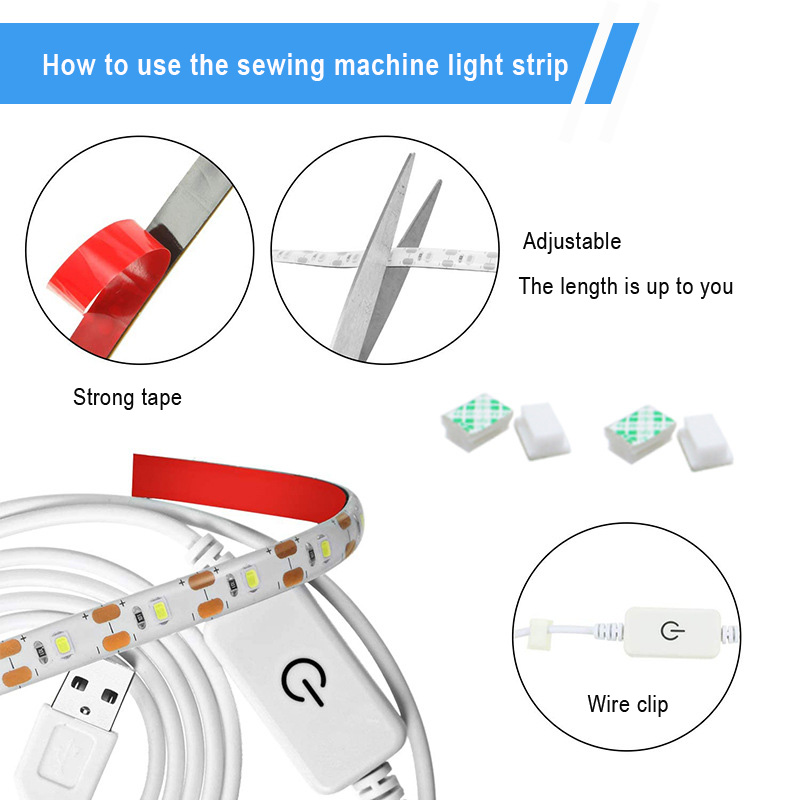 led sewing machine strip light 5v waterproof clothing car light 9 - RGB LED Strip Light Kit