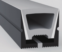 Profilés d'extrusion en silicone noir pour bandes de LED, couverture de diffuseur de tube LG08T1212