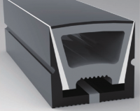 Siyah silikon gömme led kanal led şerit aydınlatma koruması difüzör tüpü LG10T1616