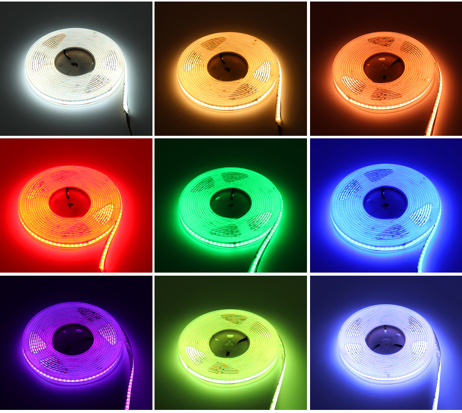 RGBCCT COB LED Strip Light 24V RGBCW Colorful Flexible FOB LED Tape 840LEDs 8 - COB LED Strip Lights Series