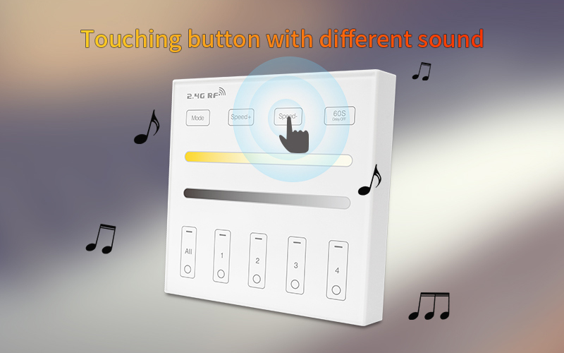 4 Zone Smart Wall Remote Controller for Single Color Dual White LED Lights 11 - 4-Zone Individual Control