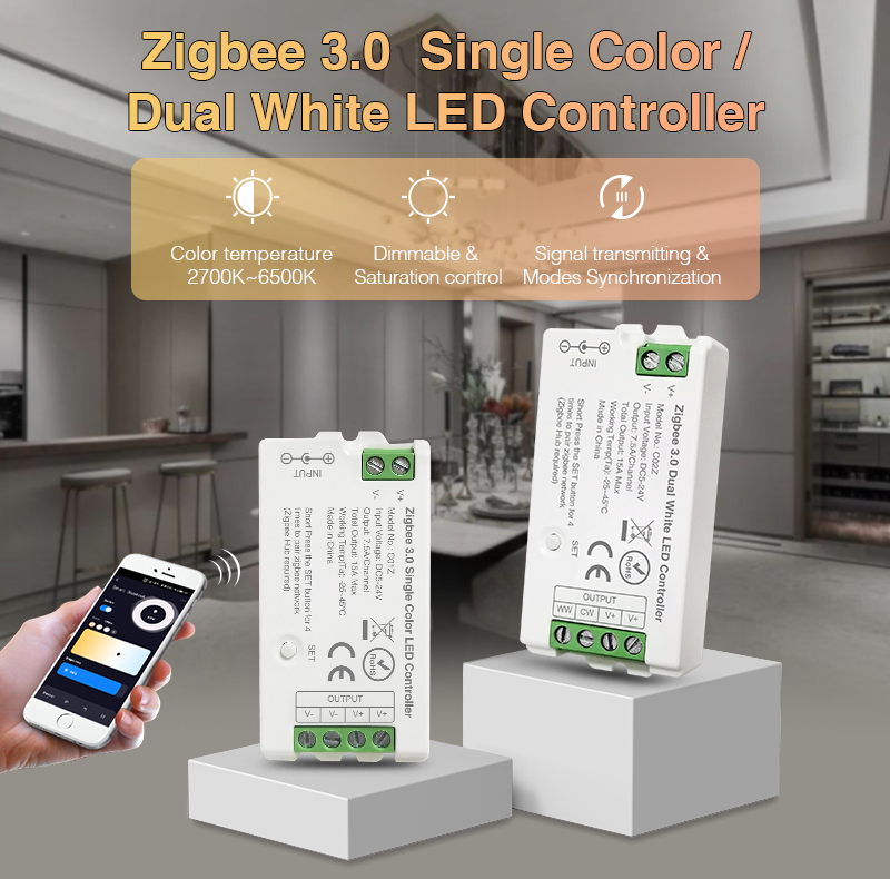 C01ZC02Z Zigbee 3.0 Single ColorDual White LED Controller 1 - zheng fang xing products