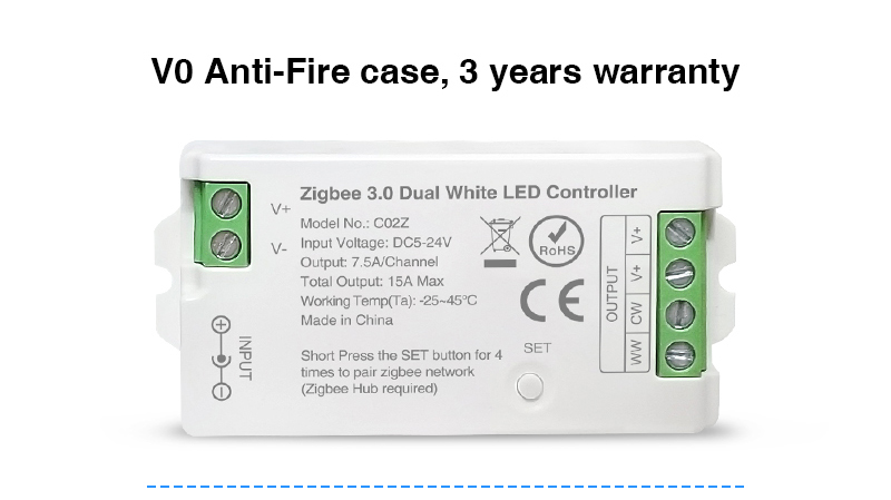 C01ZC02Z Zigbee 3.0 Single ColorDual White LED Controller 11 - zheng fang xing products