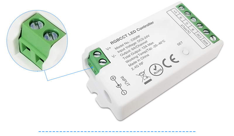 C03RFC04RFC05RF 2.4GHz RF Single ColorDual White LED Controller 14 - 2.4GHz RF Smart Controller
