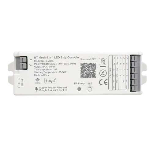 FUT053/LM053 2.4GHz RF/Bluetooth RGBCCT 5 IN 1 Smart LED Controller