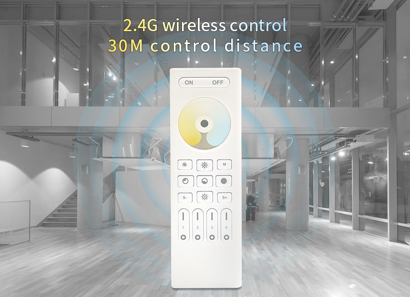 RC02RF 2.4GHz RF 4 Zone Dual White Remote Controller 4 - 4-Zone Individual Control