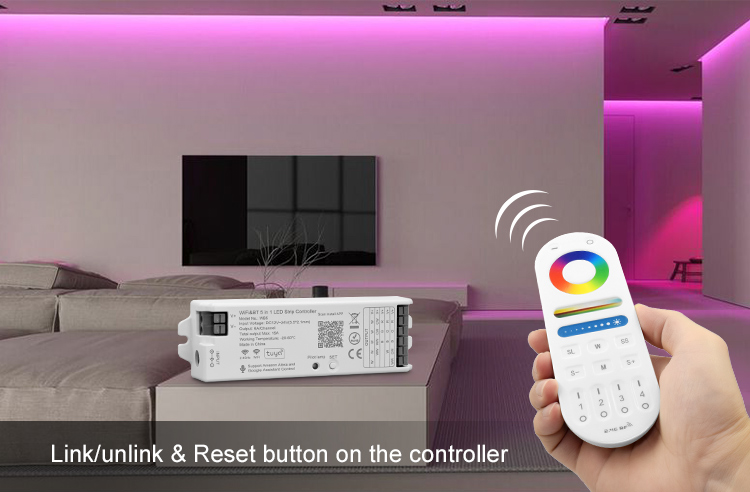 WB5 2.4GHz RFWiFiBluetooth RGBCCT 5 IN 1 Smart LED Controller 10 - 2.4GHz RF Smart Controller